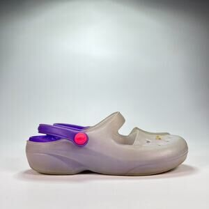 Monobo Kimberry Clog Shoes Purple White Slip On Sandals Women's Size 7